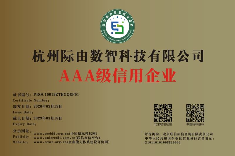企业信用等级证书（AAA级）