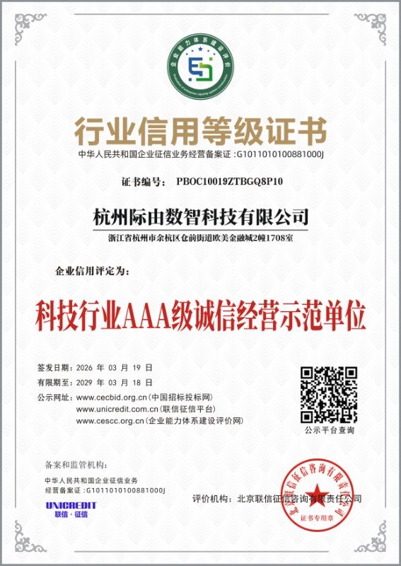 科技行业AAA级诚信经营示范单位